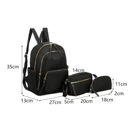 Kit 3 Peças Mochila Estojo Bolsa Lateral Confortável Alta Qualidade