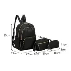 Kit 3 Peças Mochila Estojo Bolsa Lateral Confortável Alta Qualidade