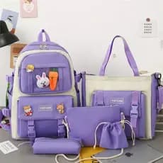 Kit 5 Bolsa Mochila Femina Musculina Escolar 02