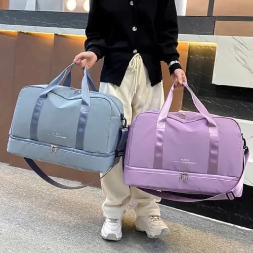 Bolsa de Viagem Grande Capacidade com Compartimento Duplo | Bolsa Academia Esportiva Multifuncional