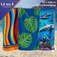 Toalha de Praia Piscina Estampada 140x70cm | Viagem Família Infantil Toalhas Seca Bem