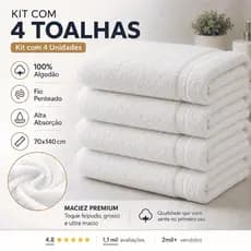 Toalha Banho Grande Branca Aveludada Algodão Alta Absorção Casa, Pousada, Hotel, Spa, Salão
