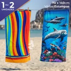 Toalha Praia Banho Gigante Banhão Piscina 1.40 x 70 cm Aveludada Estampada | Vários Modelos Verão