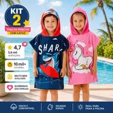 Toalhas Poncho Infantil Estampada Secagem Rápida Praia Piscina Banho Com Capuz chessed