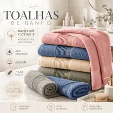 Toalha de Banho Grande Adulto Infantil Secagem Rápida Macio Felpuda Alta Absorção 75% Algodão 320g/m