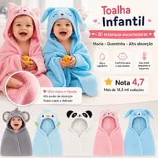 Toalha de Banho Bebê Cobertor Capuz Infantil Recém Nascido Orelhinha Menino e Menina Alta Absorção