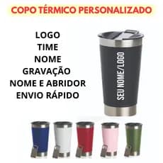 Copo Térmico 473 Personalizado Logo/Time/Nome