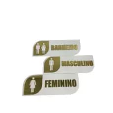 Placa de sinalização PERSONALIZADA para portas de banheiros e consultórios Acrílico