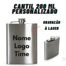 Cantil de Inox Personalizado à Laser 200 ML