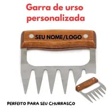 Garra de Urso Personalizada Churrasco Nome/logo