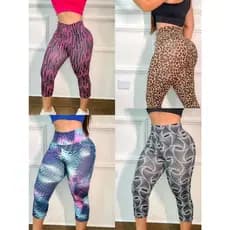Kit 2 Calca Capri Corsario Leg Estampados Roupa Feminina De Academia Fitness