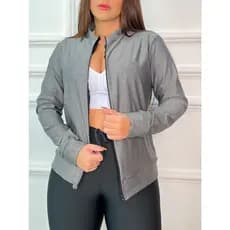 Blusa De Frio Com Ziper Manga Longa Inverno Moda Feminina