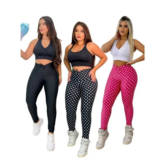Kit Lote 3 Calças Femininas Legging Premium