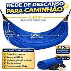 Rede Cabine Caminhão Pequenos Dormir Descanso  Espaços 180kg Reforçado