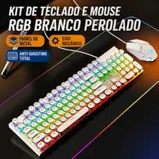 KIT Teclado 100% mecânico Punk Esports + mouse para jogos Um item obrigatório para os jogadores H7