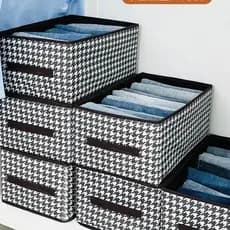 Caixas de Armazenamento Dobráveis Multiuso Kit 3 Peças - Com Grade para Roupas e Acessórios U2