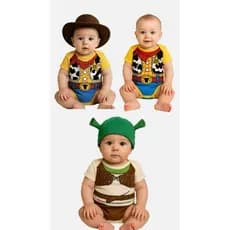 Body bebê temático mêsversario, Body Woody Toy Story, Body Bebê Infantil Shrek Mesversário Temático