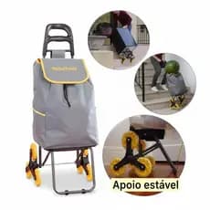 Carrinho Plataforma Carga, Feira 3 Rodas Capacidade 40kg Escadas Transporte Facil