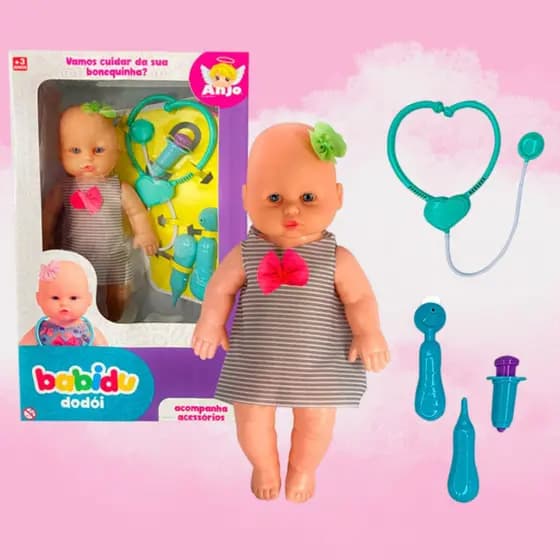 Boneca Babidu Dodói com Acessórios Brinquedo Menina Medica