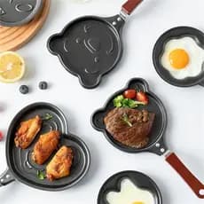 Mini Frigideira Panquequeira Animais Antiaderente Ovos Café Criativo Cozinha Casa Compacto Prático