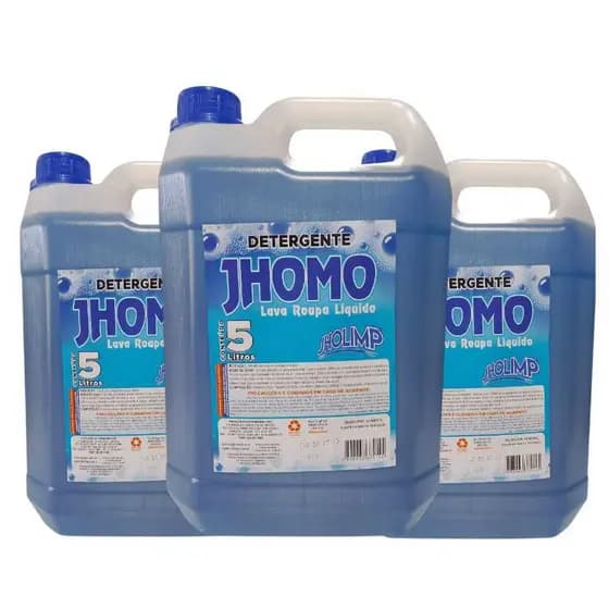 Kit 3 Lava Roupas Liquido Jhomo Jholimp - Azul 5L