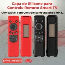 Capa  de Silicone para Controle Samsung Smart TV com Alça Antiderrapante Preta ou Vermelha