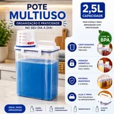 Kit 5 a 10 Potes Herméticos Multiuso Porta Grãos Alimentos Ração Sabão Com Bico Dosador