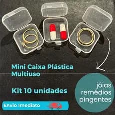 KIT 10 Mini Caixinha Plastico Transparente Organizadora Porta Joia Viagem Remedio