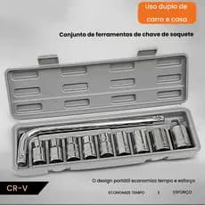 KIT10 Ferramentas com10 Peças Chave L Soquete De Boca com Estojo