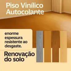 Adesivo de Piso Vinílico Autocolante Efeito Madeira Impermeável Kit 36 Peças 5m²