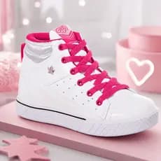 Tênis Botinha Infantil Menina Glitter Confortável Brilho Branco Macio Original 20 ao 35 Promoção