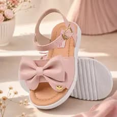Sandália Infantil Menina Casual Luxo Com Laço Coração Qualidade Conforto Premium 20 ao 27 Promoção