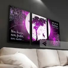 Kit 03 Quadros Decorativos  flores infantil Menina no balanço com frase! para quarto, sala all