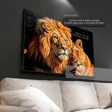 Quadro Decorativo Moderno Famíla Leão 1 peça, Frases e vários estilos para Quarto, Sala All