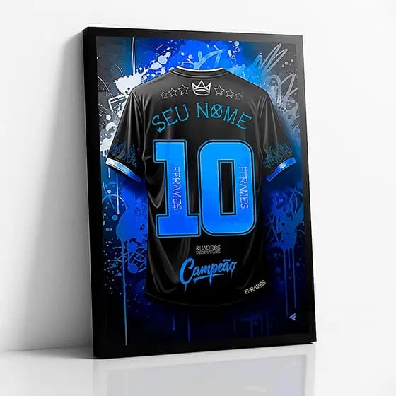 Quadro Futebol Personalizado com Nome e Número | Presente para Jogador | Decoração Quarto Sala