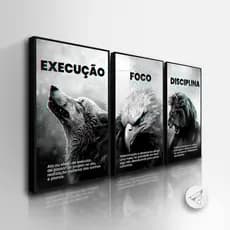 Kit 3 Quadros Decorativos PERSONALIZADOS Tema leão e Jesus c/ Frase! quarto sala All