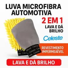 Luva em Microfibra para Limpeza em Geral Forrada Lavagem e Polimento Para Veículos