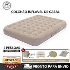 Colchão Inflável Casal Queen Vem Com Uma Bomba Inflável De Bateria De Lítio Embutida E Removível 200*150*25cm