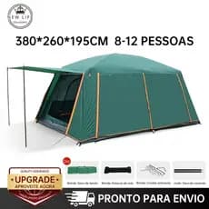 Barraca Camping Acampamento8-12 Pessoas Impermeavel 4000mm Barraca Familiar Grande 380*260*195cm