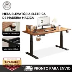 NEW LIFE Mesa Escritório Elétrica Ajustável Estrutura Reforçada Ergonômica Standing Desk Home Office Gamer Altura