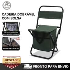 Cadeira Dobrável Pé de Metal Portátil Impermeável Pesca Praia Acampamento Trilha Com Bolsa