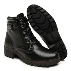 Bota Coturno Feminina Top Zíper Lateral Couro Ecológico Confortável  Elegância e modernidade em cada Passo