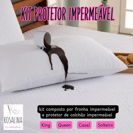 KIT Capa Para Colchão Capa Impermeavel Matelado Com Elastico e Porta Travesseiros Impermeáveis