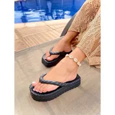 Chinelo Nuvem Flat Feminino Plataforma Miami E.V.A. Trançado Confortável Macio verão 2026 TENDENCIA