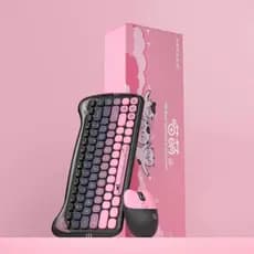 Gatinho Fofo Teclado e Mouse Sem Fio USB Colorido Candy Macio e Confortável  Para Pc Notbook Cores