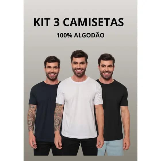 Kit 3 Camiseta Masculinas Basica Academia Treino Roupa Treino UNIFORME DIA A DIA CASUAL