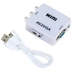 Conversor Áudio E Vídeo Av Rca Para Vga Ps1 Ps2 Xbox Dvd Vhs