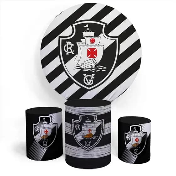 Kit Festa Painel Decorativo Redondo Capa Veste Fácil E Capa Conjunto Cilíndro Aniversário Temático Time De Futebol