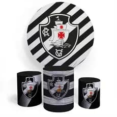 Kit Festa Painel Decorativo Redondo Capa Veste Fácil E Capa Conjunto Cilíndro Aniversário Temático Time De Futebol