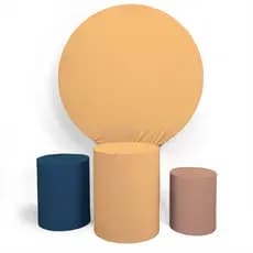Kit Painel Aniversário Decoração Minimalista Simples Casual Cores Comemoração Festa + Trio Capas Cilindro Cores Lisas